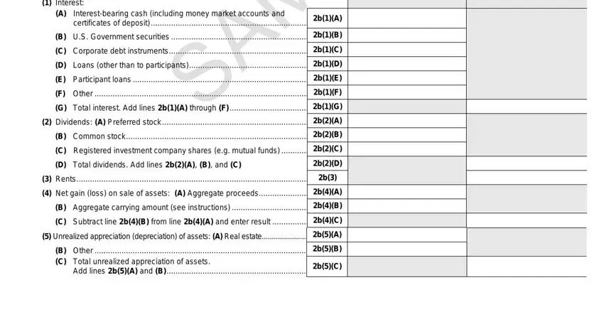 2018 financial Interest A, Interestbearing cash including, B US Government securities  bB C, D Total dividends Add lines bA B, Rents  b  Net gain loss on sale, and Add lines bA and B fields to complete