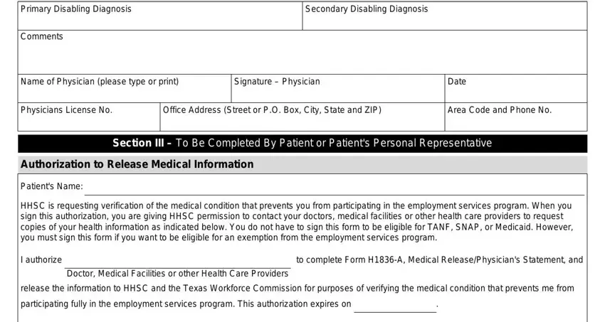 Finishing texas form 1836 a stage 3