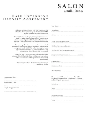Hair Extension Form Preview