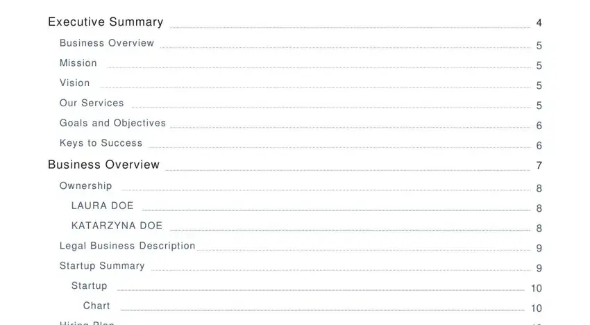 pennys hair salon business plan pdf Executive Summary, Business Overview, Mission, Vision, Our Services, Goals and Objectives, Keys to Success, Business Overview, Ownership, LAURA DOE, KATARZYNA DOE, Legal Business Description, Startup Summary, Startup, and Chart blanks to fill