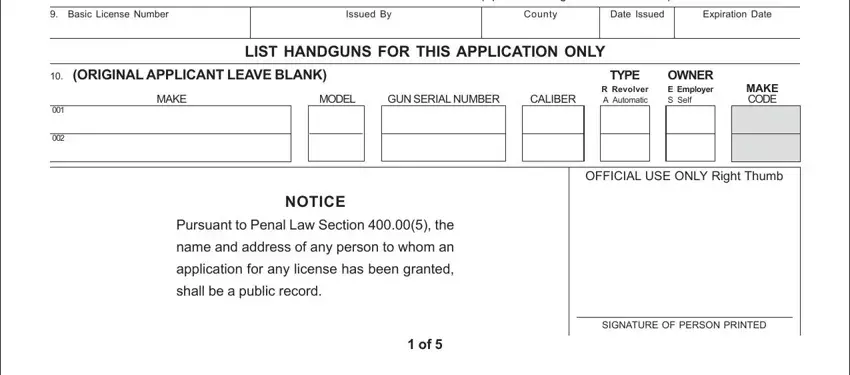 Finishing nypd gun license forms part 2