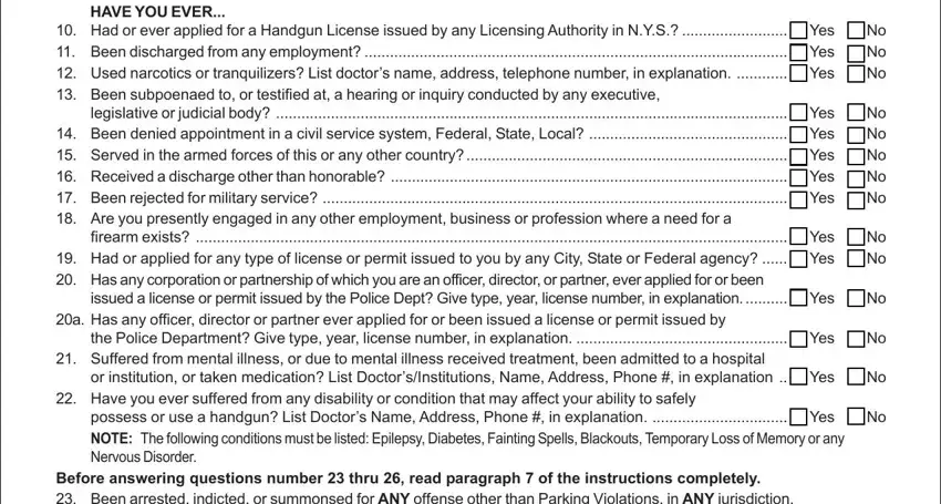 stage 3 to finishing nypd gun license forms