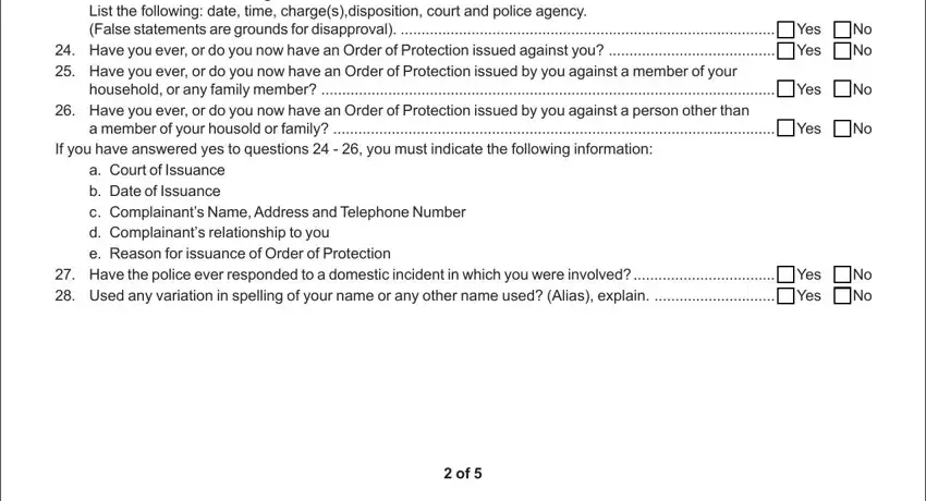 Filling in nypd gun license forms stage 4