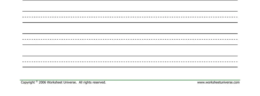 step 2 to filling out virtual lined paper