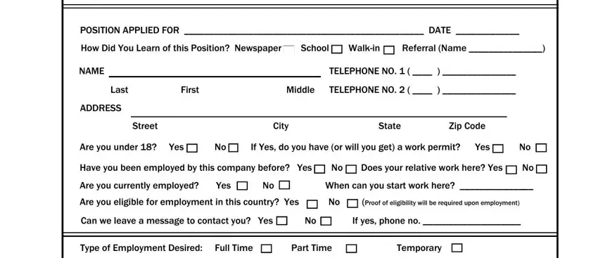 completing harbor freight job application pdf stage 1