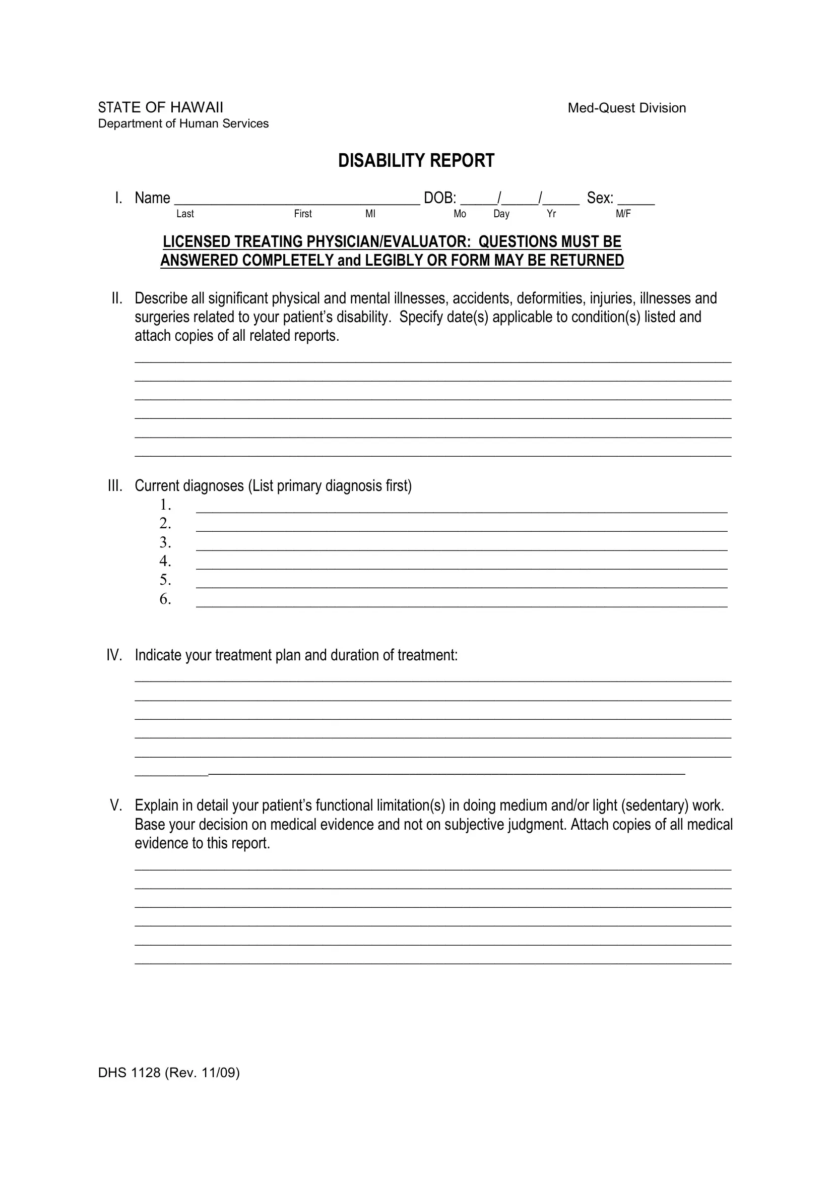 Hawaii Form Dhs 1128 ≡ Fill Out Printable PDF Forms Online