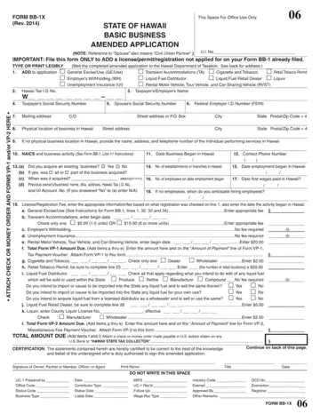 Hawaii Tax Form Bb1X Preview