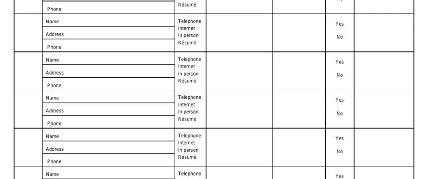 uc 253 record Phone, Name, Address, Phone, Name, Address, Phone, Name, Address, Phone, Name, Address, Phone, Name, and Telephone Internet In person Résumé blanks to fill