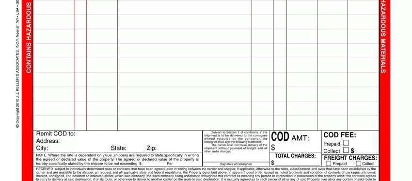 Completing hazardous materials shipping forms step 2