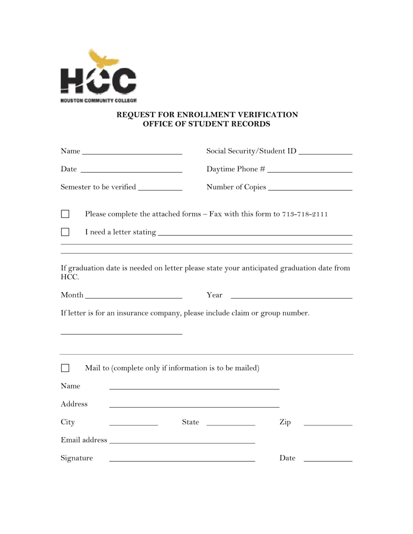 Hcc Proof Enrollment Form Preview