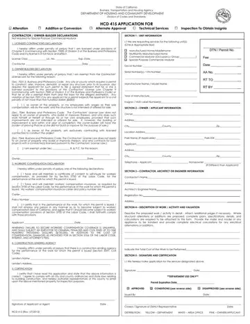 Hcd 415 Form Preview