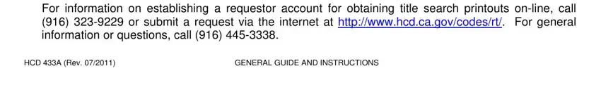 hcd 433a form For information on establishing a, HCD A Rev, and GENERAL GUIDE AND INSTRUCTIONS fields to insert