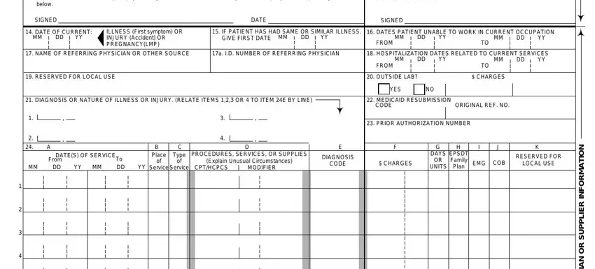 Filling in form hcfa 1500 claim fillable stage 2