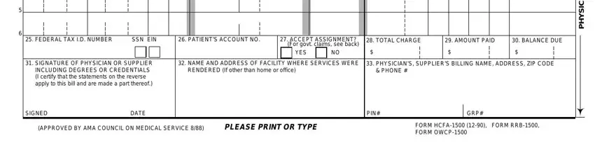 Finishing form hcfa 1500 claim fillable step 3