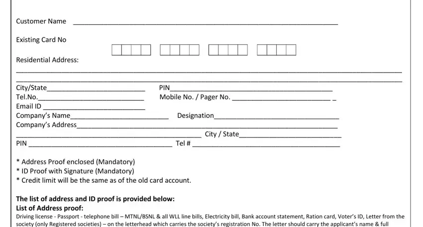 how to get new credit card after expiry date hdfc fields to fill in