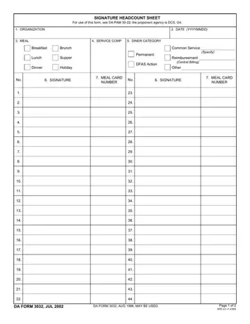 Headcount Sheet Form Preview