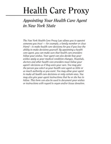 Health Care Proxy Doh 1430 Form Preview