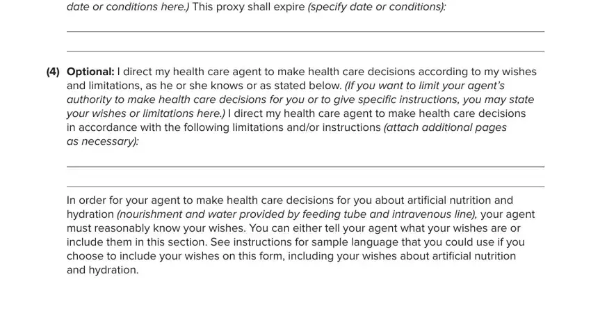 Entering details in health care proxy form part 2