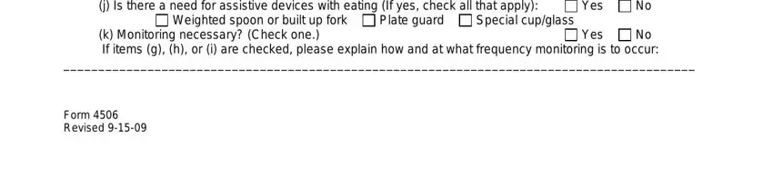 Completing care practitioner physical assessment form step 5