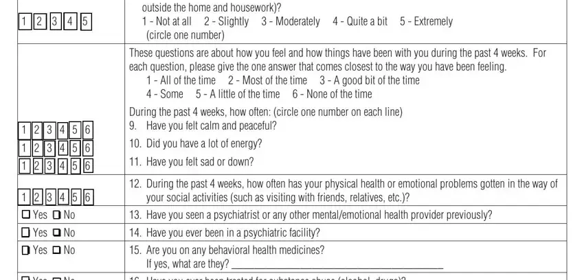 Entering details in medicare health risk assessment questionnaire form part 4