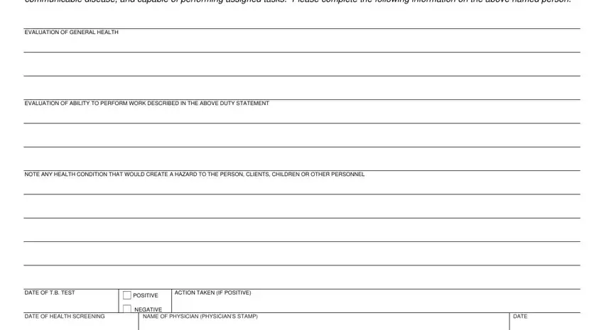 Finishing health screening report facility personnel step 2