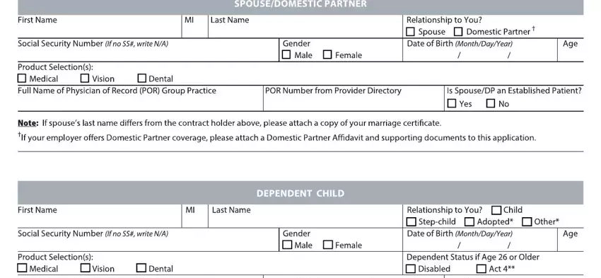 Entering details in highmark enrollmentr form stage 2