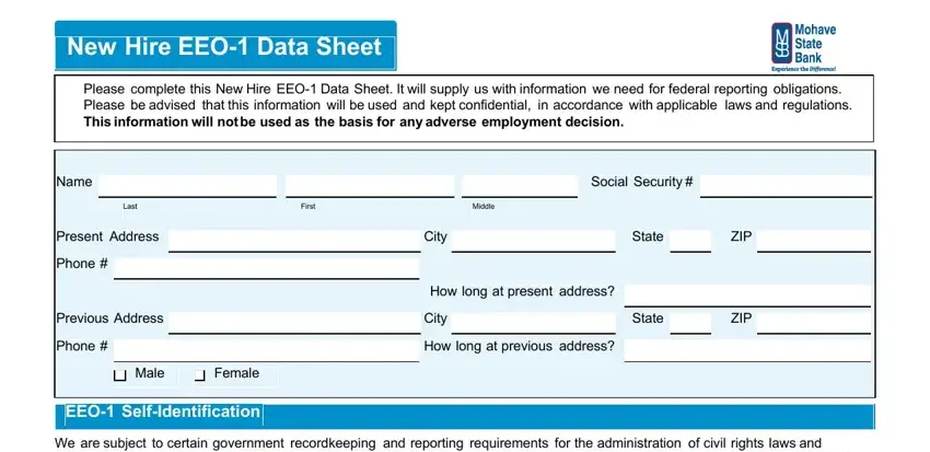 eeo data sheet empty fields to consider