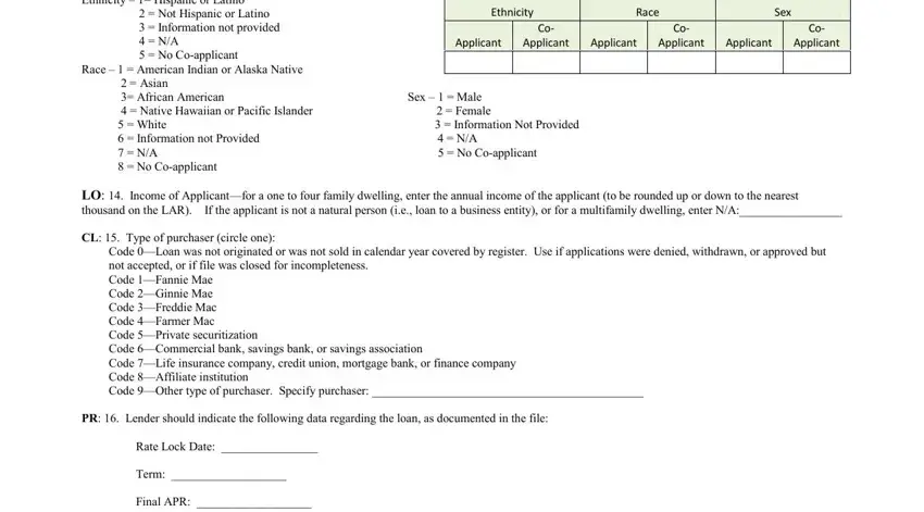 Filling in hmda collection form sample step 5