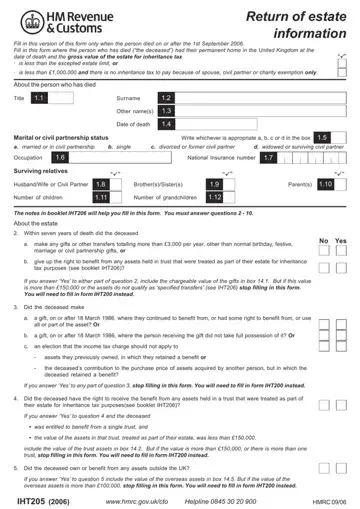 Hmrc Form Iht205 Preview