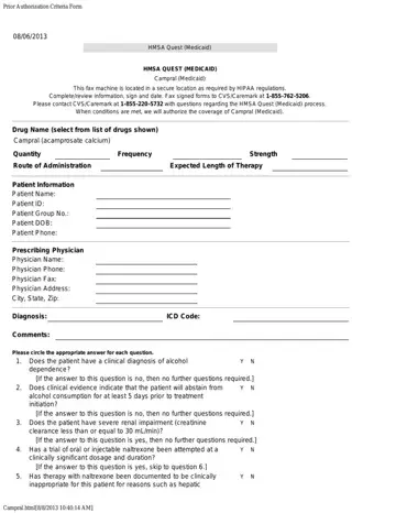 HMSA Quest Prior Authorization Form Preview