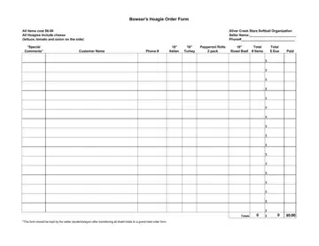 Hoagie Order Form Preview