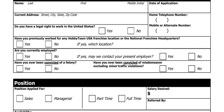 hobby toen usa apllication spaces to fill in