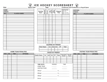 Hockey Scoresheet Form Preview