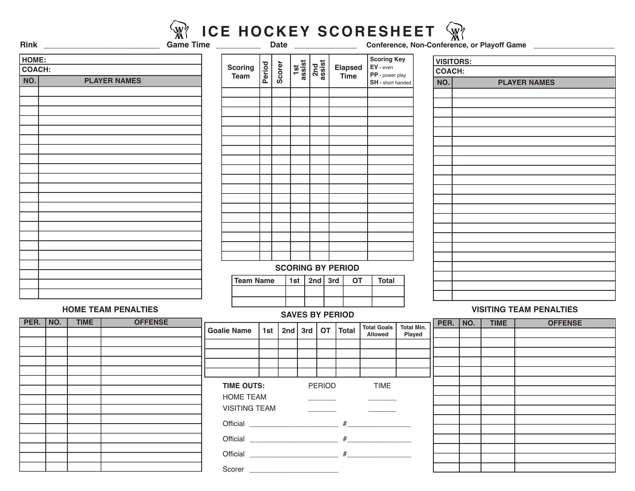 Hockey Scoresheet Form ≡ Fill Out Printable PDF Forms Online