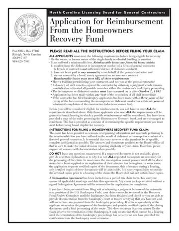 Homeowners Recovery Nc Form Preview
