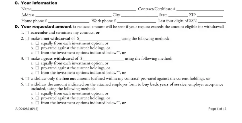 step 2 to filling out horace mann forms