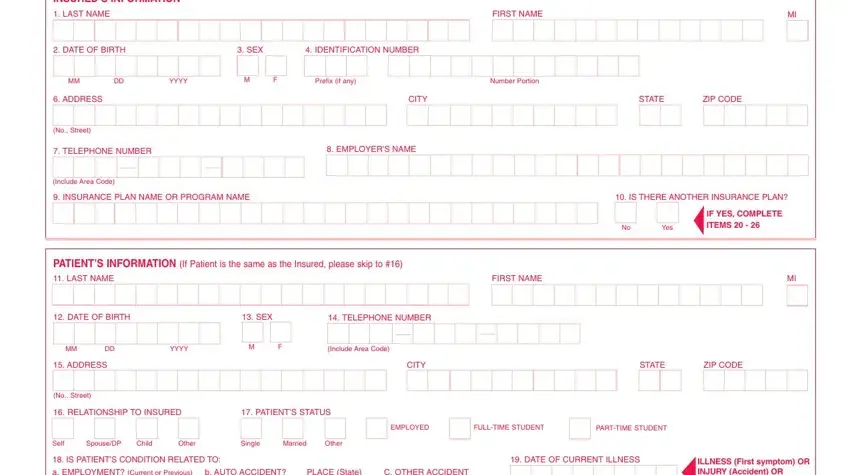 horizon claim form fields to fill out