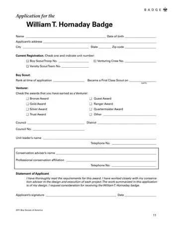 Hornaday Application Form Preview