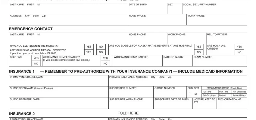 part 2 to entering details in hospital admitting papers