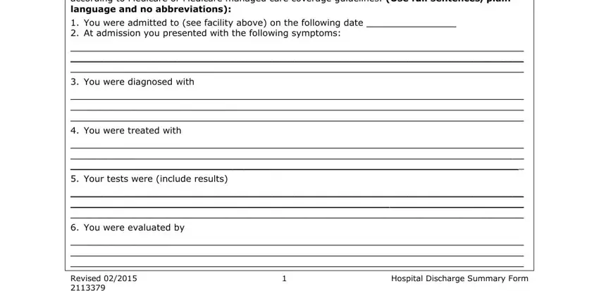 part 2 to finishing Hospital Discharge Forms Download