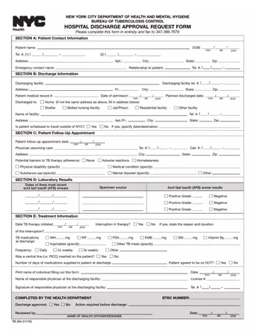 Hospital Discharge Papers Preview