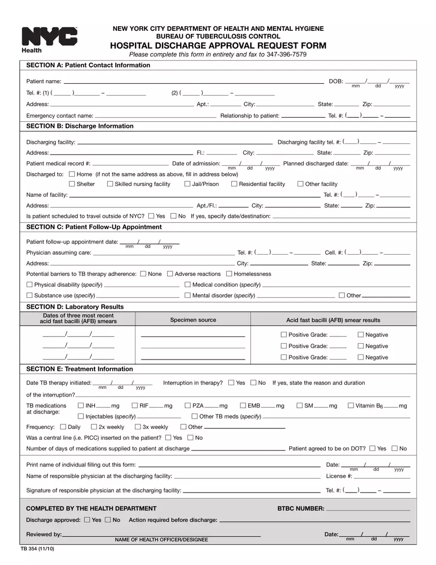 Hospital Discharge Papers first page preview