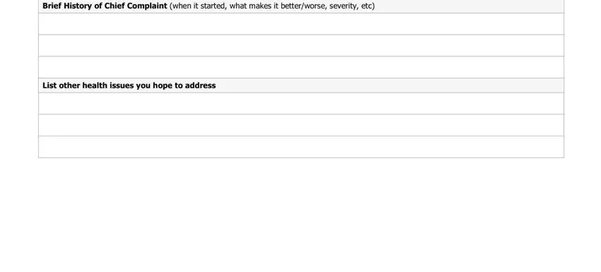 step 2 to filling out hospital intake form