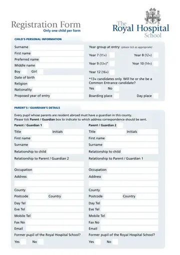 Hospital Registration Form Preview