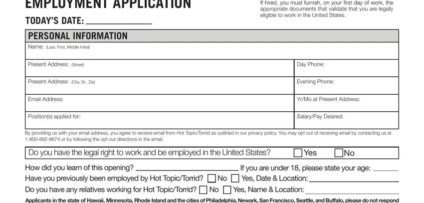 hot topic application form printable blanks to consider