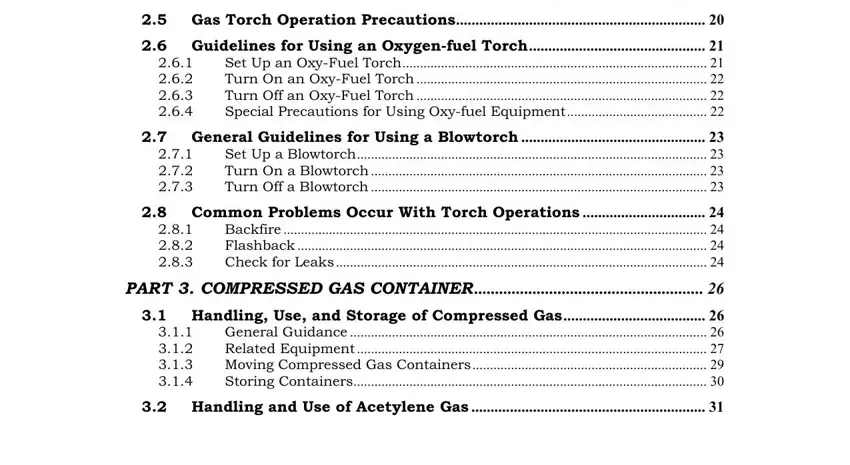 nyc hot work permit Personal Protection, Gas Torch Operation Precautions, Guidelines for Using an Oxygenfuel, Set Up an OxyFuel Torch Turn On an, General Guidelines for Using a, Set Up a Blowtorch Turn On a, Common Problems Occur With Torch, Backfire Flashback Check for Leaks, PART  COMPRESSED GAS CONTAINER, Handling Use and Storage of, General Guidance Related Equipment, and Handling and Use of Acetylene Gas fields to insert