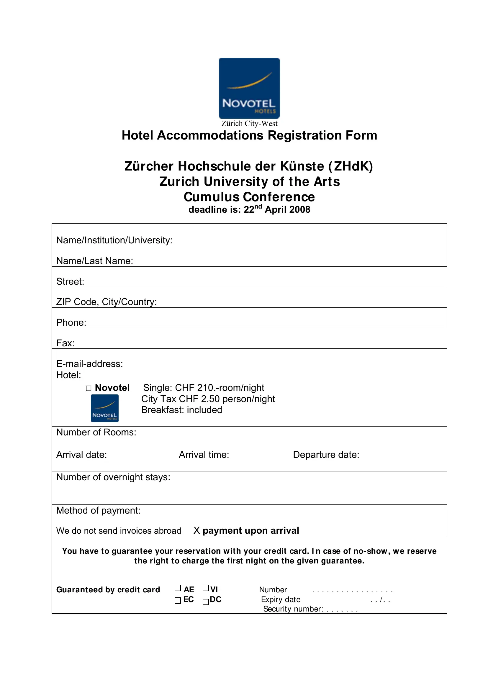 Hotel Registration Form ≡ Fill Out Printable Pdf Forms Online