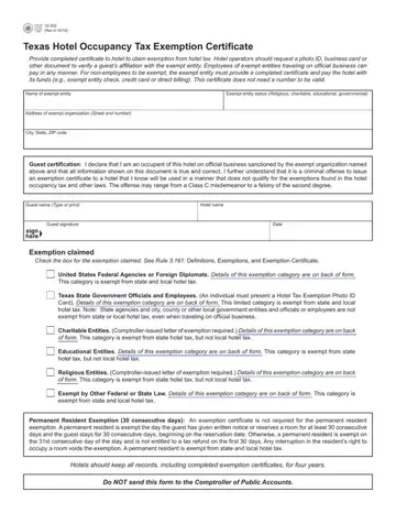 Hotel Tax Exemption Form Missouri Preview