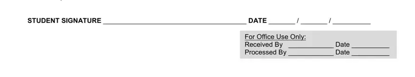 UHD I authorize the University of, STUDENT SIGNATURE  DATE, and For Office Use Only Received By blanks to complete