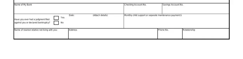 Completing questions in filling bank form part 3